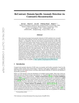 ReContrast: Domain-Specific Anomaly Detection via Contrastive
  Reconstruction