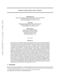 Permutation Decision Trees