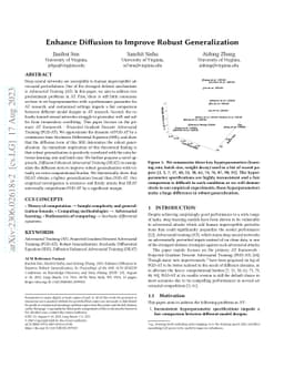 Enhance Diffusion to Improve Robust Generalization