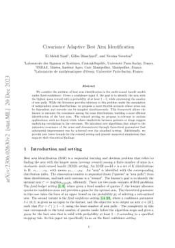 Covariance Adaptive Best Arm Identification