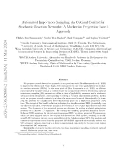 Automated Importance Sampling via Optimal Control for Stochastic
  Reaction Networks: A Markovian Projection-based Approach
