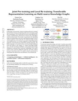 Joint Pre-training and Local Re-training: Transferable Representation
  Learning on Multi-source Knowledge Graphs