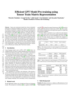 Efficient GPT Model Pre-training using Tensor Train Matrix
  Representation