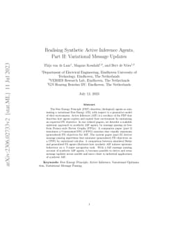 Realising Synthetic Active Inference Agents, Part II: Variational
  Message Updates