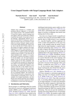 Cross-Lingual Transfer with Target Language-Ready Task Adapters