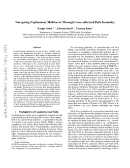 Navigating Explanatory Multiverse Through Counterfactual Path Geometry