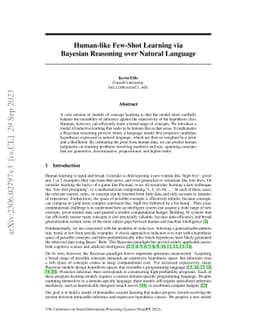 Human-like Few-Shot Learning via Bayesian Reasoning over Natural
  Language