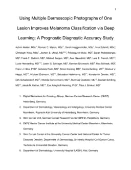 Using Multiple Dermoscopic Photographs of One Lesion Improves Melanoma
  Classification via Deep Learning: A Prognostic Diagnostic Accuracy Study