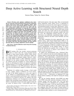 Deep Active Learning with Structured Neural Depth Search