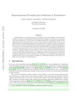 Representational Strengths and Limitations of Transformers