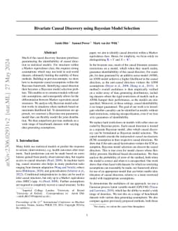 Bivariate Causal Discovery using Bayesian Model Selection