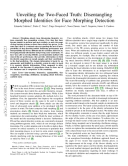Unveiling the Two-Faced Truth: Disentangling Morphed Identities for Face
  Morphing Detection
