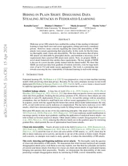Hiding in Plain Sight: Disguising Data Stealing Attacks in Federated
  Learning