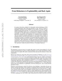 From Robustness to Explainability and Back Again