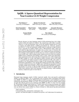 SpQR: A Sparse-Quantized Representation for Near-Lossless LLM Weight
  Compression