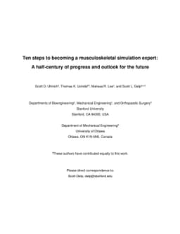 Ten Steps to Becoming a Musculoskeletal Simulation Expert: A
  Half-Century of Progress and Outlook for the Future
