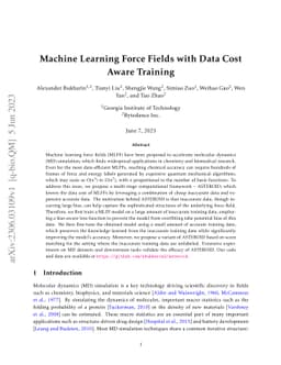 Machine Learning Force Fields with Data Cost Aware Training