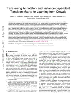 Transferring Annotator- and Instance-dependent Transition Matrix for
  Learning from Crowds