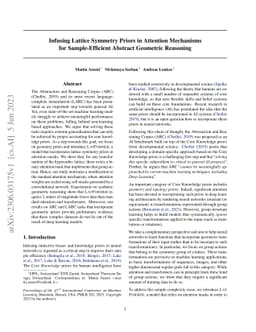 Infusing Lattice Symmetry Priors in Attention Mechanisms for
  Sample-Efficient Abstract Geometric Reasoning