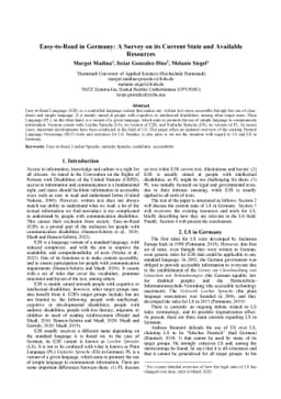 Easy-to-Read in Germany: A Survey on its Current State and Available
  Resources