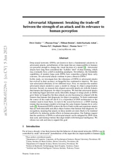 Adversarial alignment: Breaking the trade-off between the strength of an
  attack and its relevance to human perception