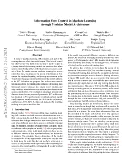 Information Flow Control in Machine Learning through Modular Model
  Architecture