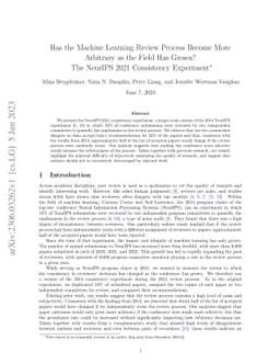 Has the Machine Learning Review Process Become More Arbitrary as the
  Field Has Grown? The NeurIPS 2021 Consistency Experiment