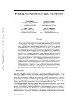 Switching Autoregressive Low-rank Tensor Models