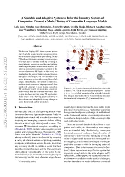 A Scalable and Adaptive System to Infer the Industry Sectors of
  Companies: Prompt + Model Tuning of Generative Language Models