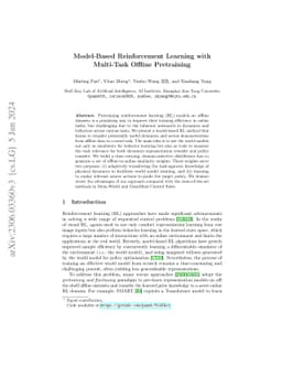 Model-Based Reinforcement Learning with Multi-Task Offline Pretraining