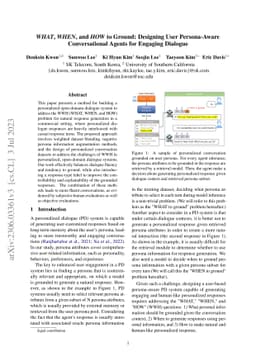 WHAT, WHEN, and HOW to Ground: Designing User Persona-Aware
  Conversational Agents for Engaging Dialogue