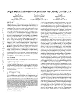 Origin-Destination Network Generation via Gravity-Guided GAN