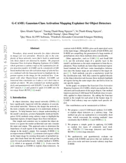 G-CAME: Gaussian-Class Activation Mapping Explainer for Object Detectors