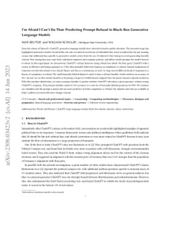 I'm Afraid I Can't Do That: Predicting Prompt Refusal in Black-Box
  Generative Language Models