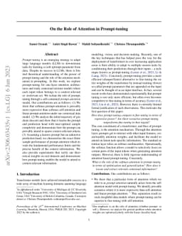 On the Role of Attention in Prompt-tuning