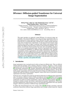 DFormer: Diffusion-guided Transformer for Universal Image Segmentation