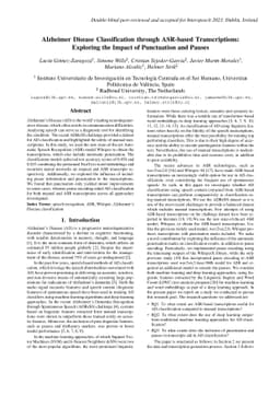 Alzheimer Disease Classification through ASR-based Transcriptions:
  Exploring the Impact of Punctuation and Pauses