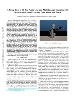 A Grasp Pose is All You Need: Learning Multi-fingered Grasping with Deep
  Reinforcement Learning from Vision and Touch