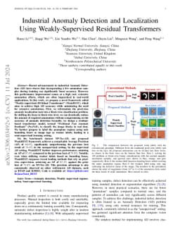 Industrial Anomaly Detection and Localization Using Weakly-Supervised
  Residual Transformers