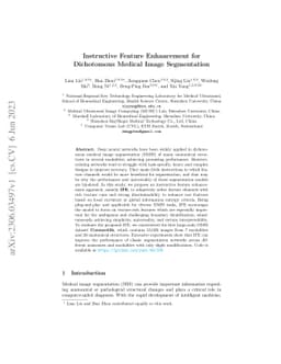 Instructive Feature Enhancement for Dichotomous Medical Image
  Segmentation