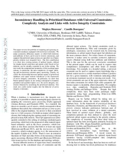 Inconsistency Handling in Prioritized Databases with Universal
  Constraints: Complexity Analysis and Links with Active Integrity Constraints
