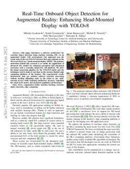 Real-Time Onboard Object Detection for Augmented Reality: Enhancing
  Head-Mounted Display with YOLOv8