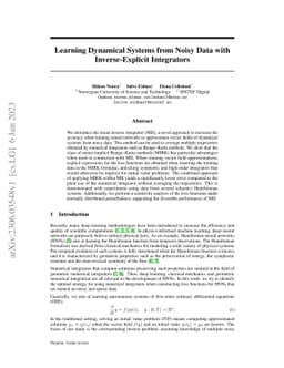 Learning Dynamical Systems from Noisy Data with Inverse-Explicit
  Integrators