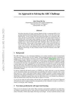 An Approach to Solving the Abstraction and Reasoning Corpus (ARC)
  Challenge