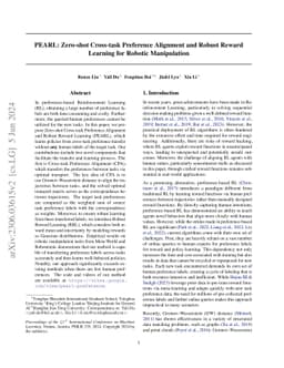 PEARL: Zero-shot Cross-task Preference Alignment and Robust Reward
  Learning for Robotic Manipulation