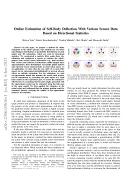 Online Estimation of Self-Body Deflection With Various Sensor Data Based
  on Directional Statistics