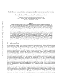 Spike-based computation using classical recurrent neural networks