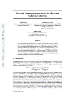 Provable convergence guarantees for black-box variational inference