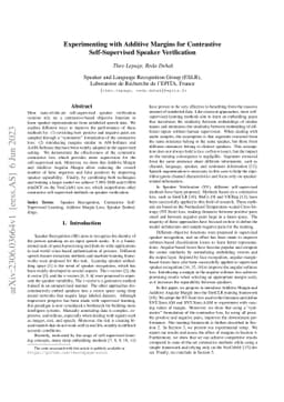 Experimenting with Additive Margins for Contrastive Self-Supervised
  Speaker Verification