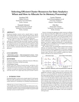 Selecting Efficient Cluster Resources for Data Analytics: When and How
  to Allocate for In-Memory Processing?